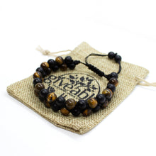 Energy Protection Bracelet - Tiger Eye and Obsidian Bracelet - Giveably