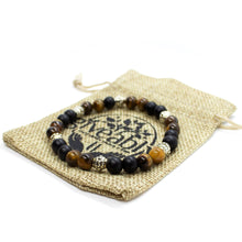 Balanced Wellbeing Bracelet - Tiger Eye and Obsidian Bracelet - Giveably