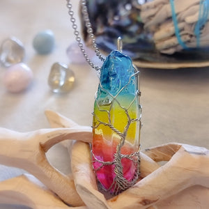 Rainbow Quartz Healing Tree Necklace - Jewelry - Giveably