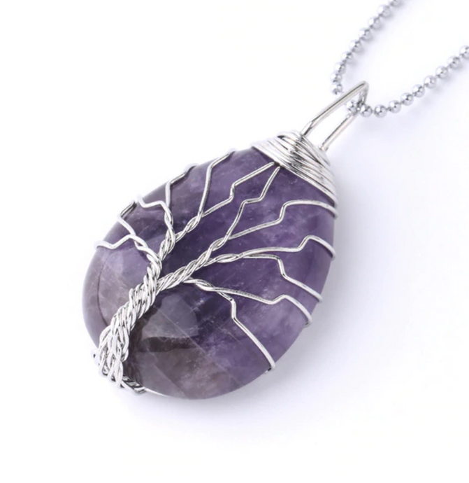 Amethyst Tree of Life Necklace - Amethyst Necklace - Giveably